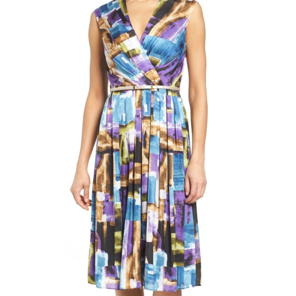Ellen Tracy Dresses & Skirts - Size 14 NWT Ellen Tracy Belted Brushstroke Dress